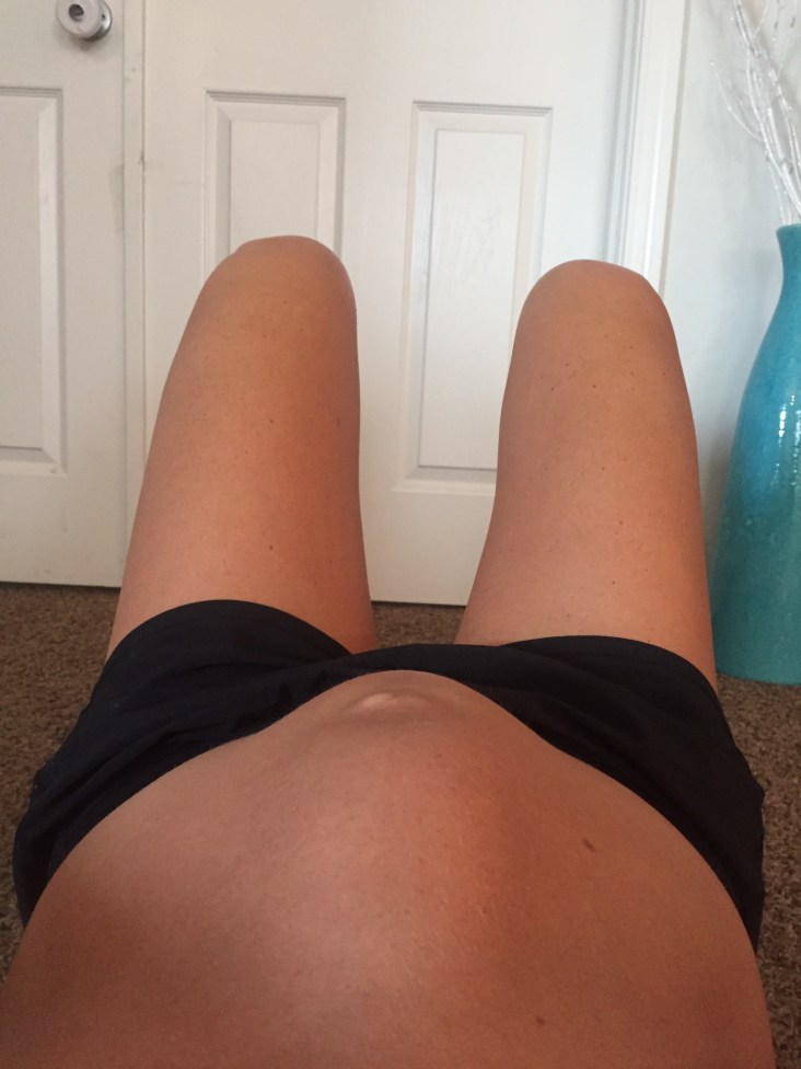 pooch when lying down